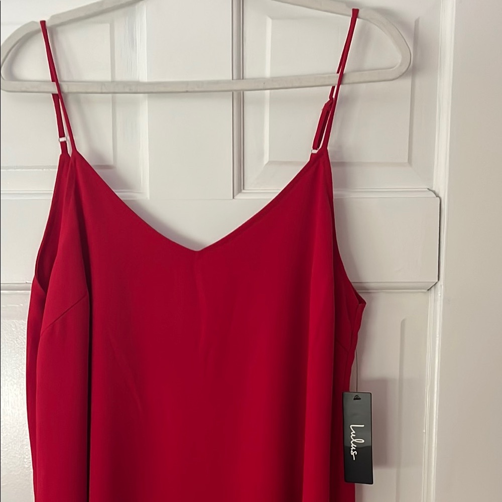 Lulu's Red Camisole Top with Chic Appeal
